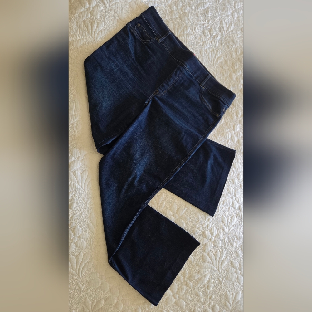 SPANX Dark Blue Flare & Wide Leg Jeans